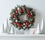 Faux Pine Ornament Wreath & Garland - Red & Silver | Pottery Barn
