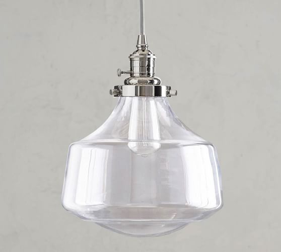 Schoolhouse Clear Glass Cord Pendant 
