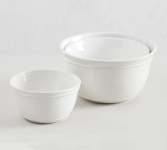 white stoneware mixing bowls