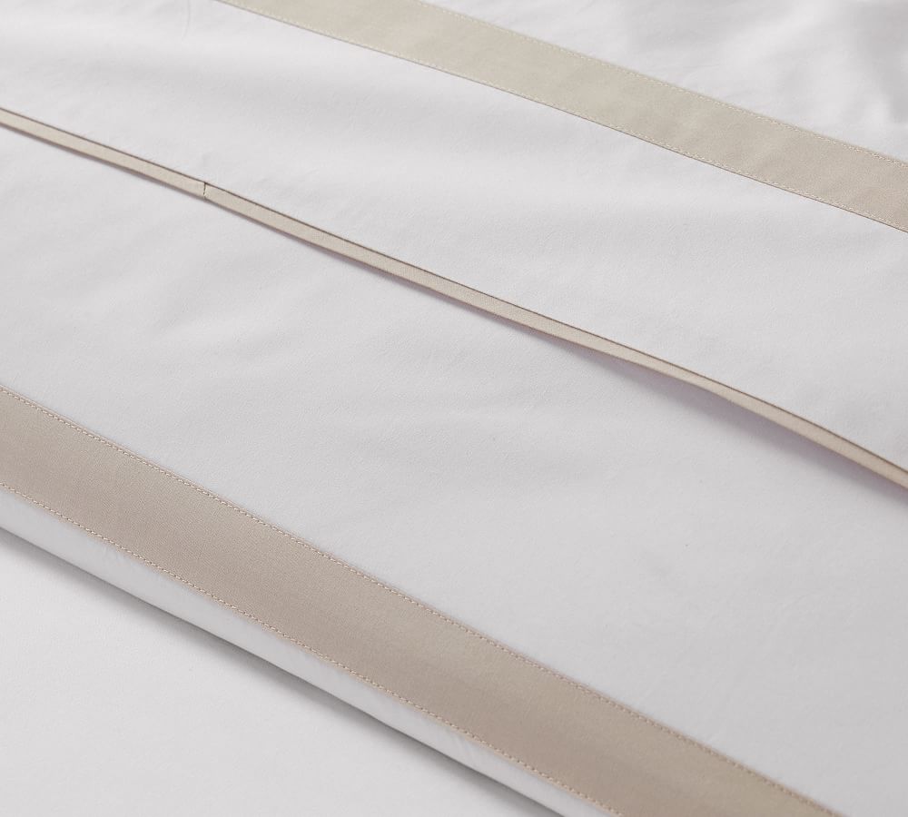 Banded 400ThreadCount Organic Percale Duvet Cover Pottery Barn