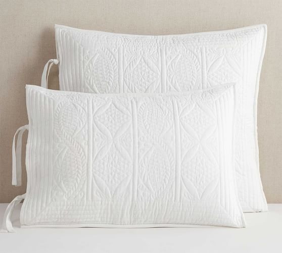 1 Pottery Barn Hanna white  quilted standard sham New w tag 