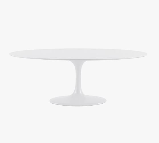Aztec Oval Pedestal Dining Table, Oval Pedestal Table White