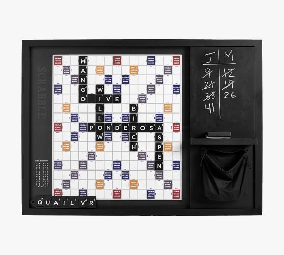 Oversized Wooden Scrabble Wall Game Pottery Barn - Wall Mounted Crossword Puzzles Free
