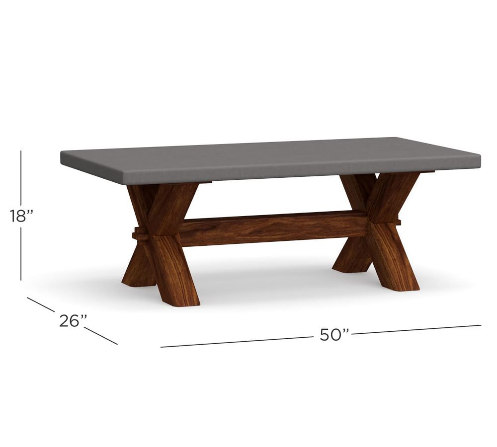 Abbott Indoor/Outdoor Concrete & FSC® Acacia Rectangular Coffee Table