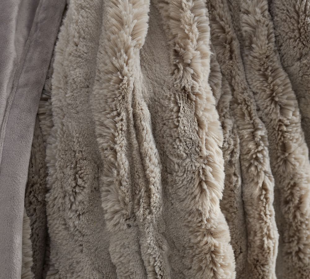 Faux Fur Ruched Throw Blankets Pottery Barn