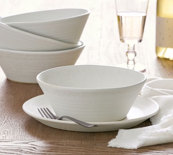 Larkin Reactive Glaze Stoneware Meal Bowls - Set of 4