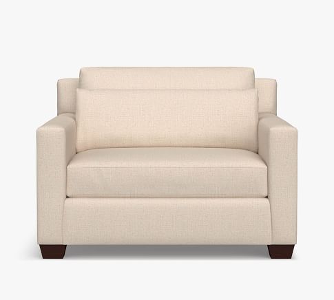 York Square Arm Upholstered Chair-And-A-Half | Pottery Barn