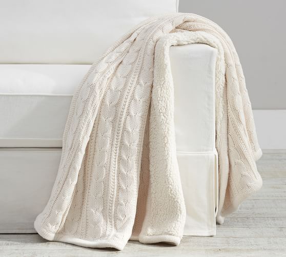 Cozy Cable Knit Throws | Pottery Barn