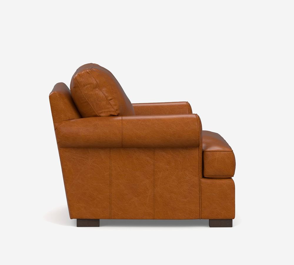 Townsend Roll Arm Leather Armchair Pottery Barn