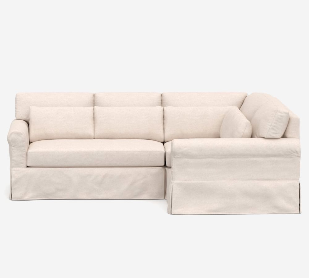 York Roll Arm Deep Seat Slipcovered 3Piece Sectional Pottery Barn