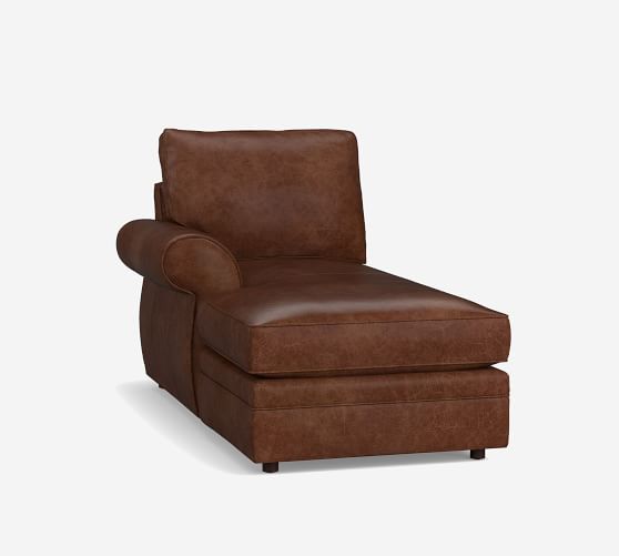 pottery barn armless leather chair