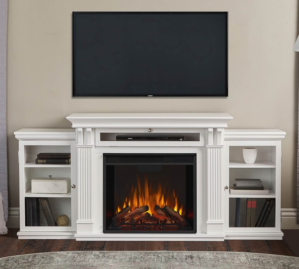 Real Flame Calie Electric Fireplace Media Cabinet Pottery Barn