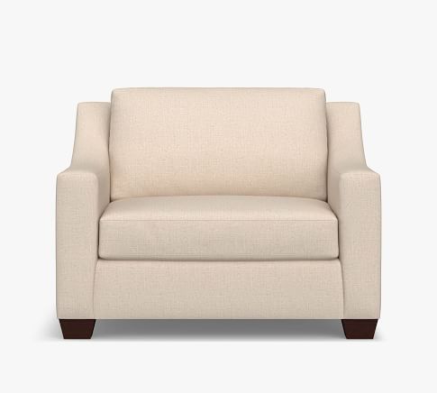 York Roll Arm Upholstered Chair-And-A-Half | Pottery Barn