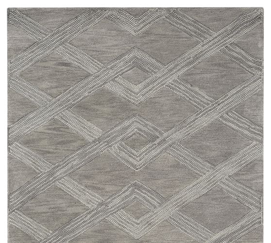 Gray Chase Tufted Rug Patterned Rugs, Textured Wool Rug Grey