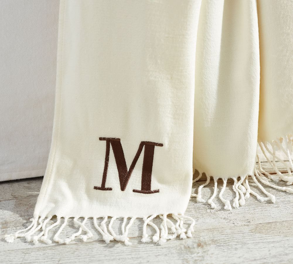 Personalized HandKnotted Fringe Throws Pottery Barn