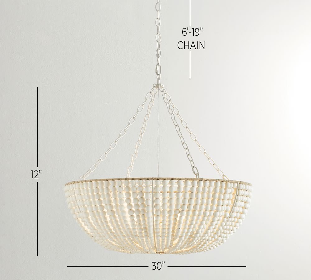 Bristol Wood Bead Chandelier Pottery Barn