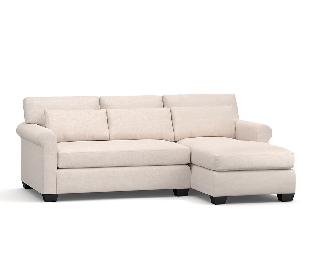 York Roll Arm Deep Seat Upholstered Chaise Sofa Sectional | Pottery Barn