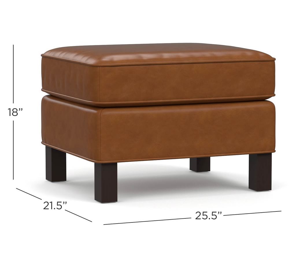Tyler Leather Ottoman Pottery Barn
