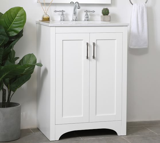 Cedra 24 Single Sink Vanity Pottery Barn, What Size Sink Fits In A 24 Inch Vanity