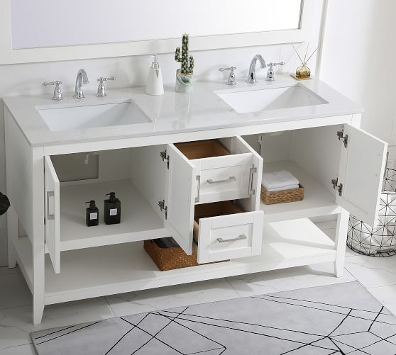 Belleair 60 Double Sink Vanity Pottery Barn Belleair 60 Double Sink Vanity, White Double Sink Vanity Top 60 Inch