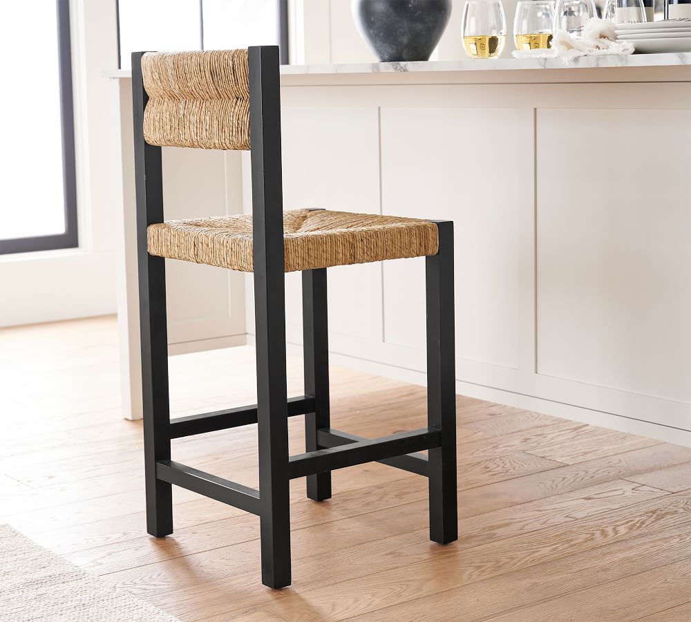 Malibu Woven Bar & Counter Stools Pottery Barn