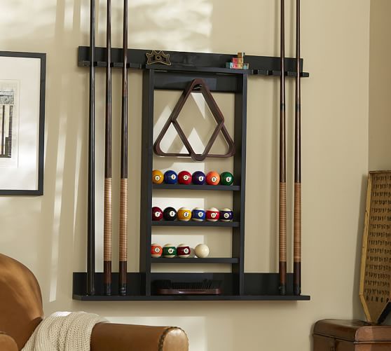Mahogany Finished Wall Cue Rack FREE SHIP 6 Pool Cue Rack Billiard Cue Stick 