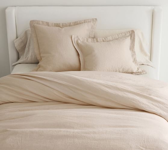 california king white linen duvet cover