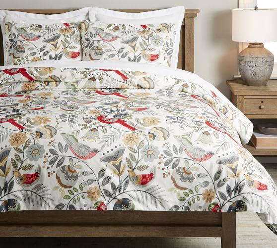 pottery barn duvet birds