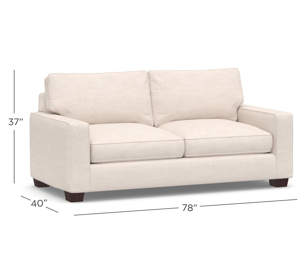 PB Comfort Square Arm Upholstered Deluxe Sleeper Sofa With Memory Foam