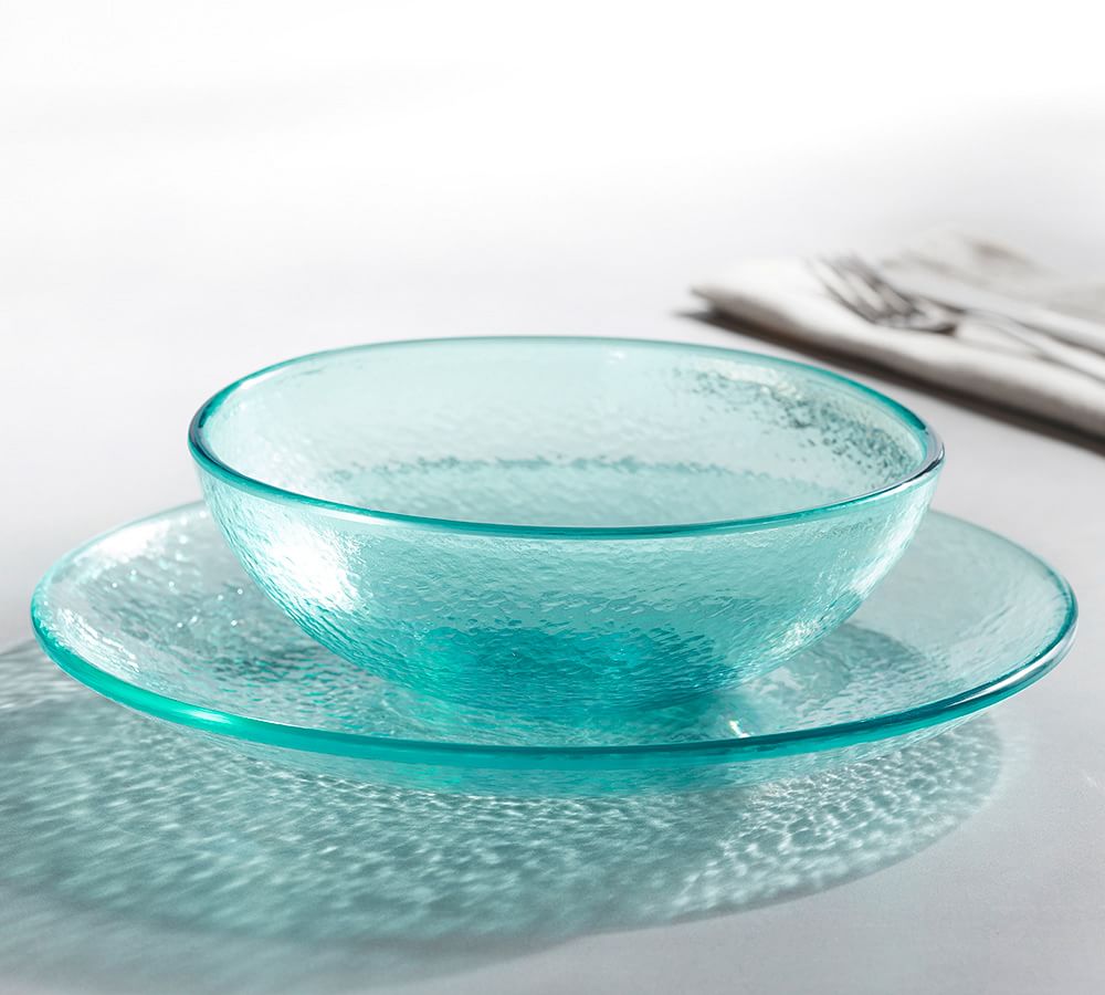 Fresca Acrylic Dinnerware, Set of 4 Turquoise Pottery Barn