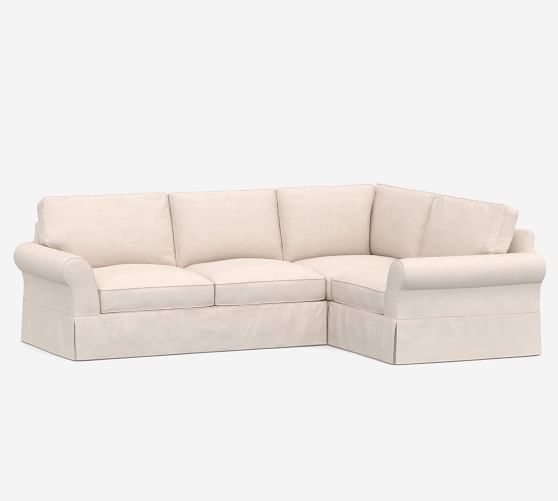 PB Comfort Roll Arm Slipcovered 3-Piece Sectional | Pottery Barn