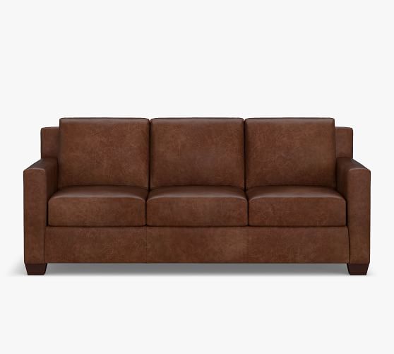 York Square Arm Leather Sofa Collection Pottery Barn York Square Arm Leather Sofa Collection, Dante Whiskey Leather Sofa