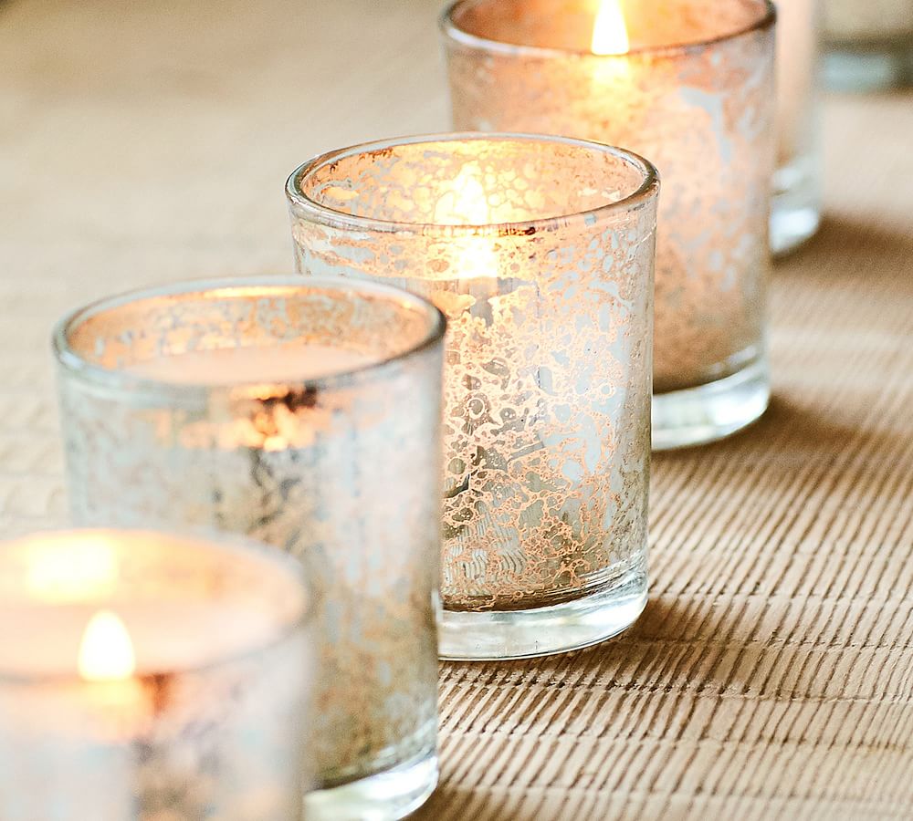 Mercury Glass Votive Candle, Set of 6 Pottery Barn