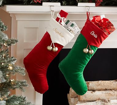 Christmas Embroidered Velour Hand Towel Music Bell 