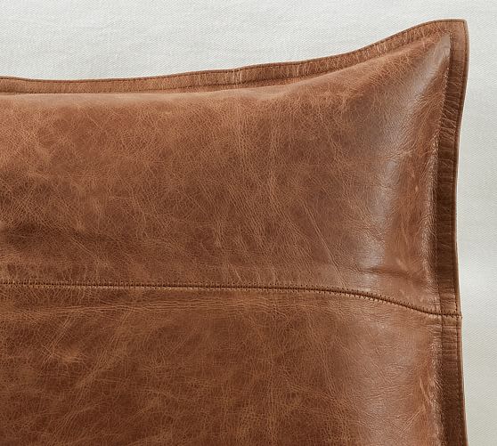 Leather Pillow Cover Leather Pillowcase Zipped Leather Pillowcase