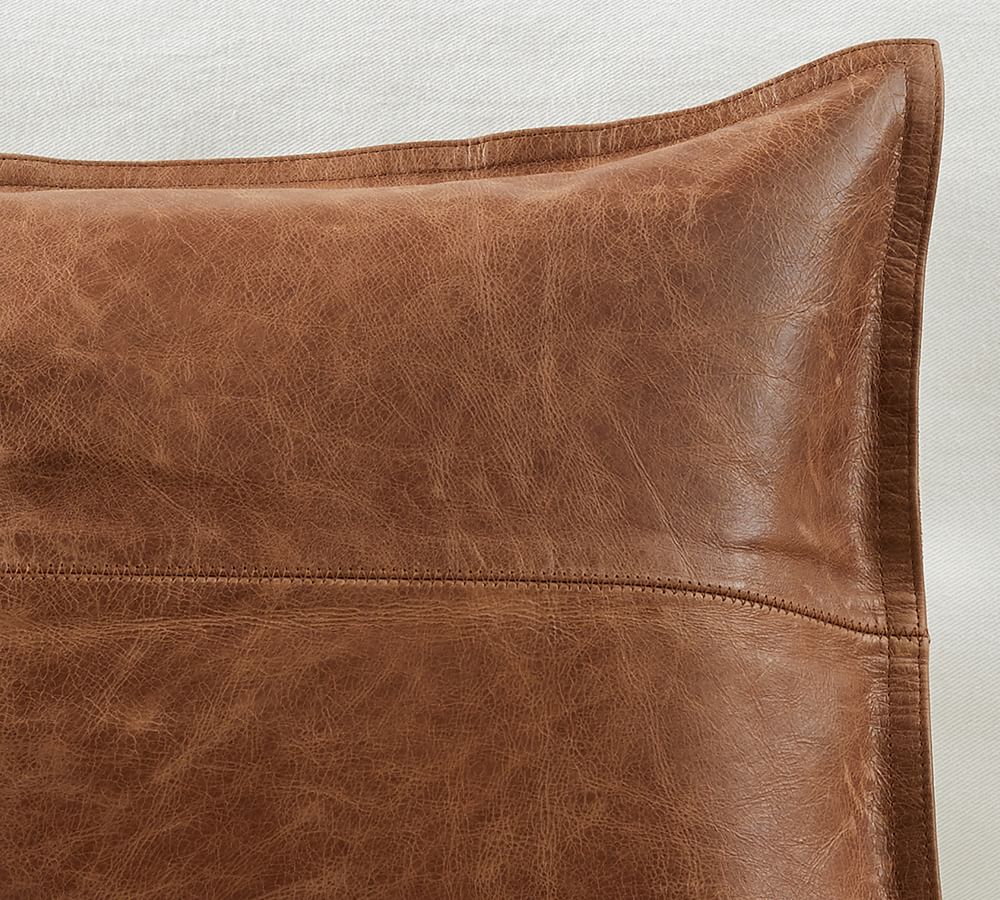 Pieced Leather Pillow Covers Pottery Barn