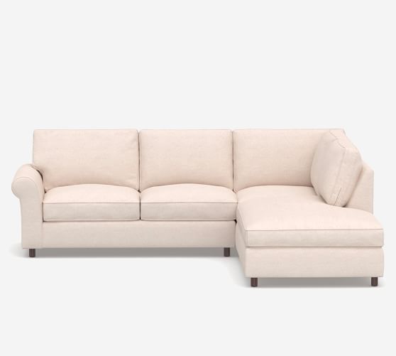 PB Comfort Roll Arm Upholstered 3-Piece Bumper Sectional | Pottery Barn