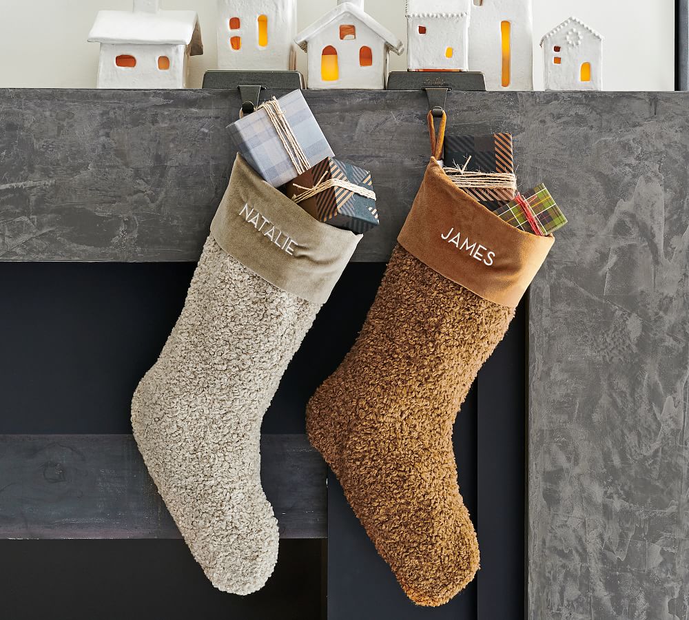 Details about   Pottery Barn Cozy Teddy Faux fur DOG puppy Bone CHRISTMAS stocking NWT 