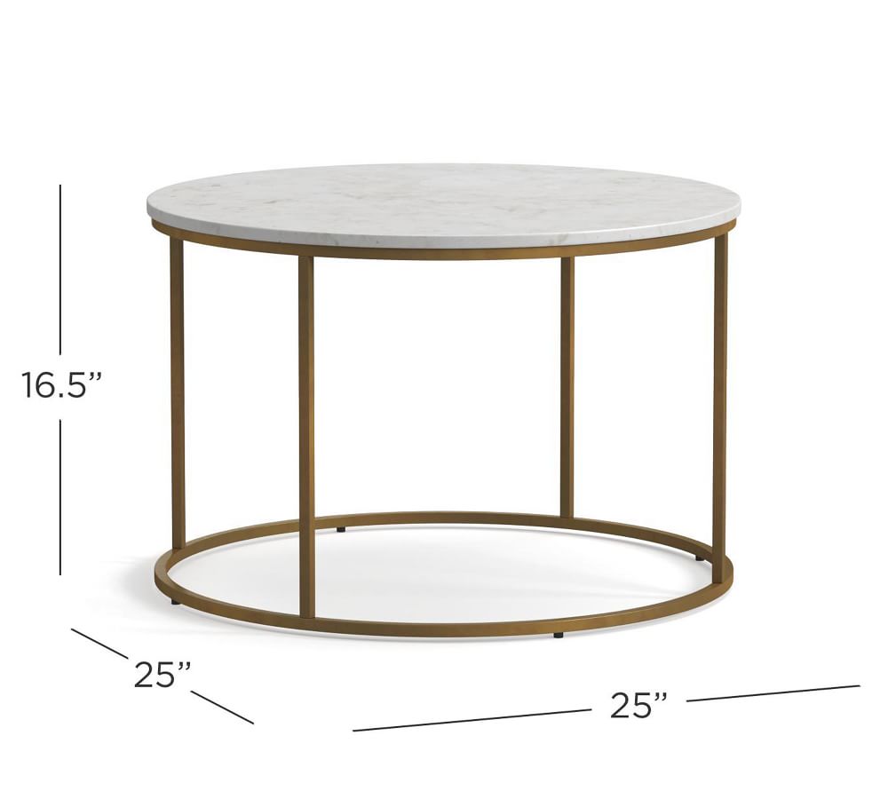 Delaney 25" Round Marble Coffee Table Pottery Barn