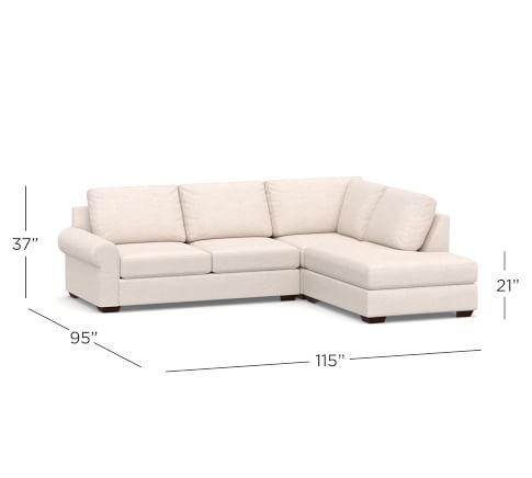 Big Sur Roll Arm Upholstered 3-Piece Bumper Sectional | Pottery Barn