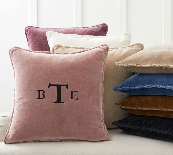 Velvet Fringed Pillow Covers Pottery Barn Velvet Fringed Pillow Covers Pottery Barn, Light Pink Round Velvet Pillow Cover