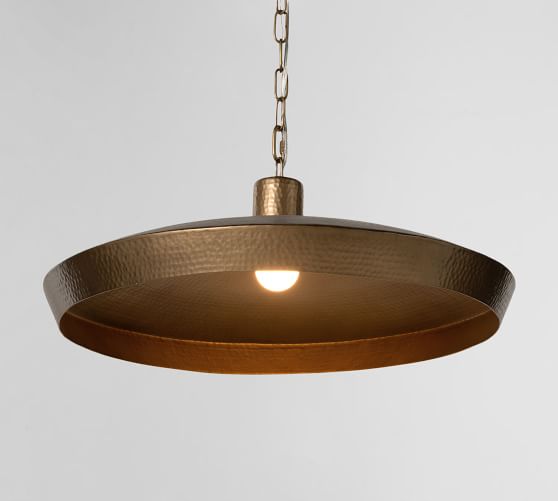 Acacia Round Metal Pendant | Pottery Barn