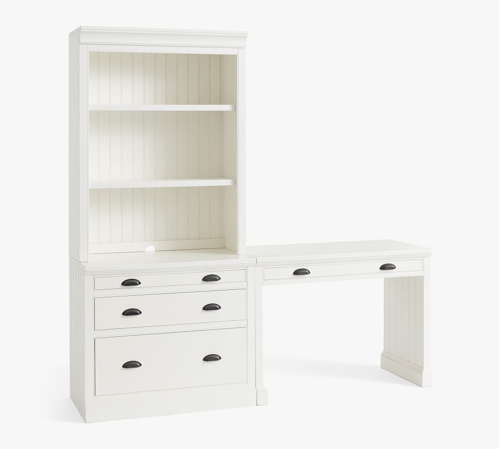 Aubrey Writing Desk with Lateral File and Bookcase Pottery Barn