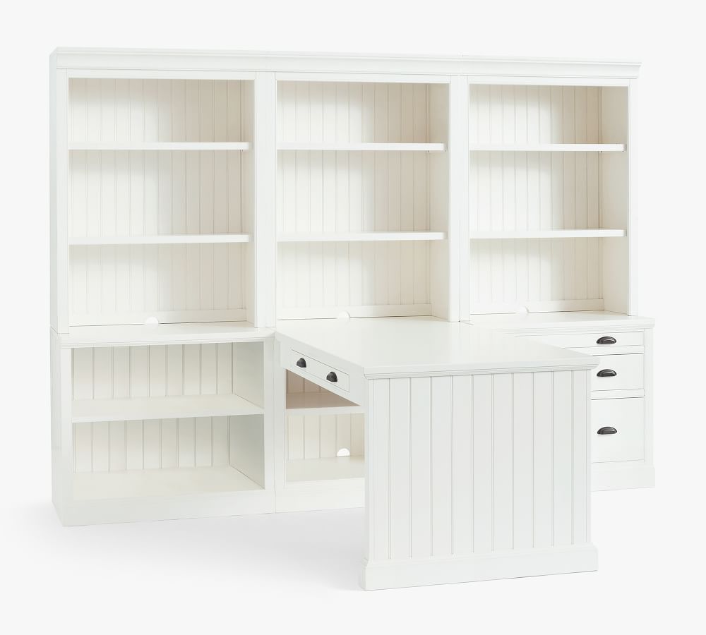 Aubrey Peninsula Desk with 108" Bookcase Suite Pottery Barn