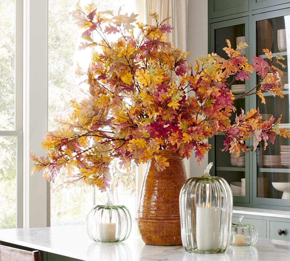 Fake fall shop flower arrangements