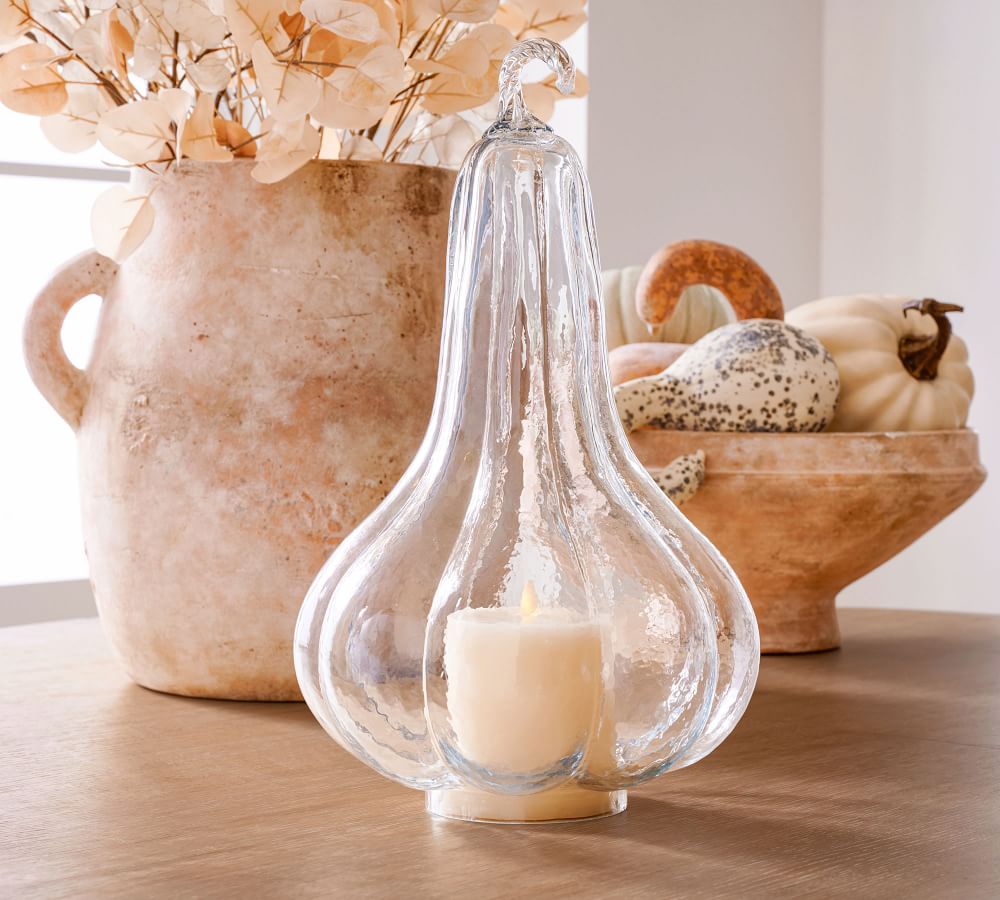 Pumpkin & Gourd Handcrafted Recycled Glass Cloches Pottery Barn