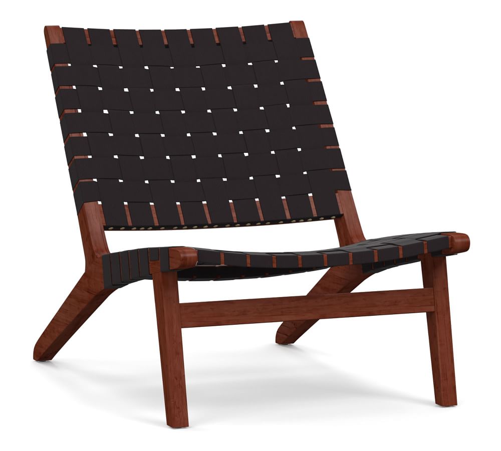 Fenton Woven Leather Accent Chair | Pottery Barn