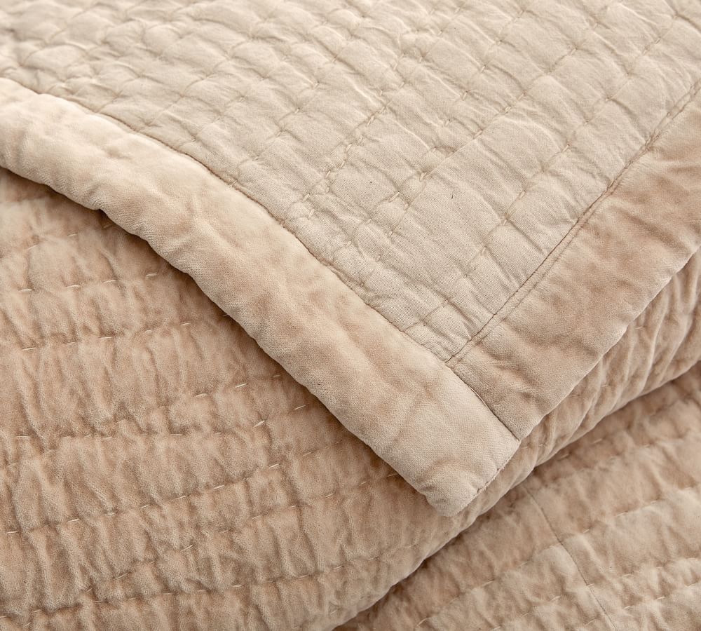 Washed Velvet Handcrafted Quilt Pottery Barn