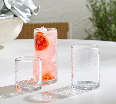 s/6 Pottery Barn PB Classic Acrylic outdoor drinking glasses Highball tumblers 