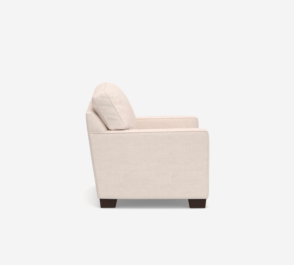 Buchanan Square Arm Upholstered Twin Sleeper Sofa with Memory Foam Mattress Pottery Barn